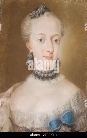 Portrait de Juliane Marie (1729-1796), Reine du Danemark et de la Norvège, mi-18e cen. Trouvé dans la collection du Musée Statens de Kunst, Copenhague. Banque D'Images