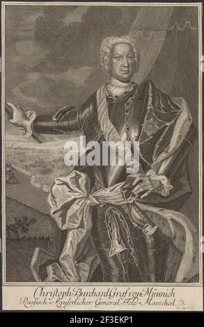 Portrait du comte Burkhard Christoph von M&#xfc;nnich (1683-1767). Collection privée. Banque D'Images