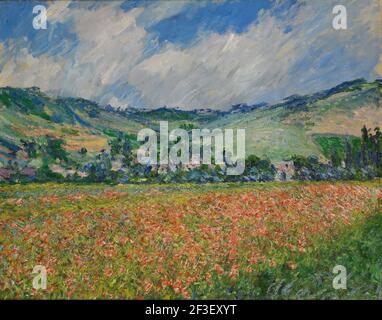 Champ de pavot à Giverny, 1885. Dans la collection de Mus&#xe9;e des Beaux-arts, Rouen. Banque D'Images