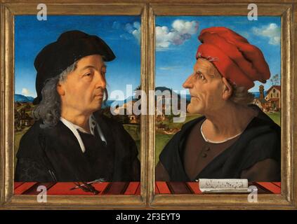 Portraits de Giuliano et Francesco Giamberti da Sangallo, 1482-1485 . Trouvé dans la collection de Rijksmuseum, Amsterdam. Banque D'Images