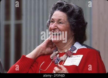 Austin, Texas, États-Unis. 16 mars 2021. Rétrospective sur la vie de l'ancienne première dame, LADY BIRD JOHNSON pendant ses années au Texas après la mort de l'ancienne présidente Lyndon Baines Johnson le 22 janvier 1973. Cette photo montre LADY BIRD JOHNSON au LBJ Ranch en 1986. Crédit : Bob Daemmrich/ZUMA Wire/Alay Live News Banque D'Images