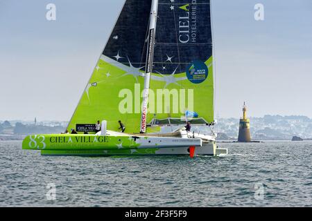 Thierry Bouchard ( Ciela Village ) pendant le Grand Prix Valdys 2018, Multi 50 course à voile le 6 septembre 2018 à Douarnenez, France - photo François Van Malleghem / DPPI Banque D'Images