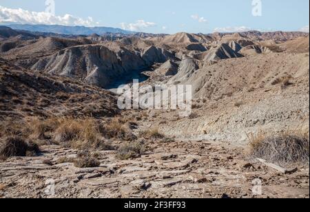 Tabernas Desert Hills Paysage à Almeria Espagne nature Adventure Voyage Europe Banque D'Images