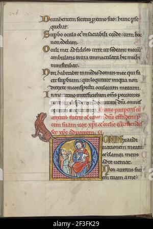 Psaume 101, Domine exaudi orationem meam, et clameur müs ad te veniat, Christ et un prieur - Psalter d'Eleanor d'Aquitaine (ca. 1185) - KB 76 F 13, folium 119v. Banque D'Images