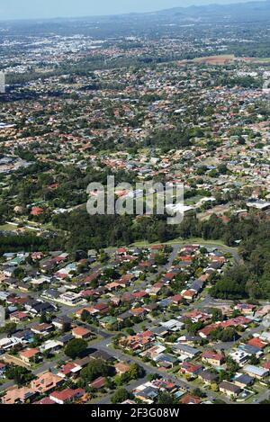 Vues aériennes sur la banlieue sud de Brisbane, Austraia. Banque D'Images