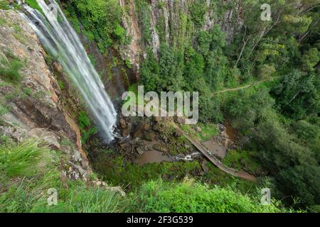 Vue panoramique depuis le belvédère des célèbres chutes Queen Mary, du parc national main Range, Killarney, Queensland, Queensland, Australie Banque D'Images