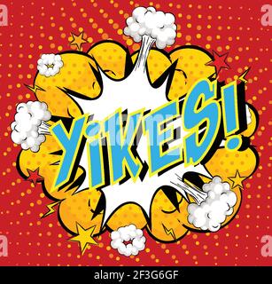 Illustration d'arrière-plan de Word Yikes sur une explosion de nuage comique Illustration de Vecteur