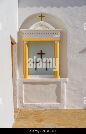 Ibiza, Espagne - 2 juin 2016 : Eglise de Sant Miquel de Balansat sur l'île d'Ibiza. Avec des parois de chaux blanche, c'est l'un des exposants maximum de Ty Banque D'Images