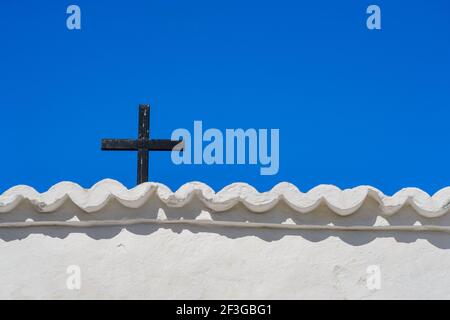 Ibiza, Espagne - 2 juin 2016 : Eglise de Sant Miquel de Balansat sur l'île d'Ibiza. Avec des parois de chaux blanche, c'est l'un des exposants maximum de Ty Banque D'Images