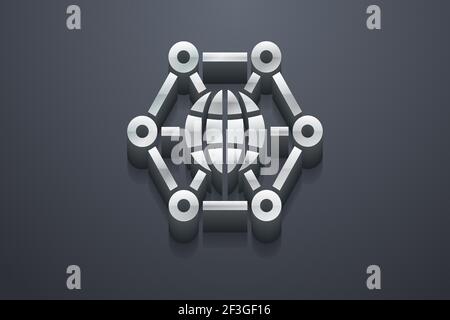 Icône réseau. illustration vectorielle 3d. Illustration de Vecteur