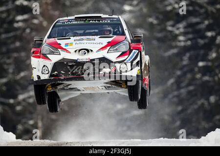 08 TANAK Ott (est), JARVEOJA Martin (est), TOYOTA YARIS WRC, TOYOTA GAZOO RACING WRT action pendant le Championnat du monde de voitures de rallye WRC 2018, Suède rallye du 15 au 18 février, à Torsby - photo DPPI Banque D'Images