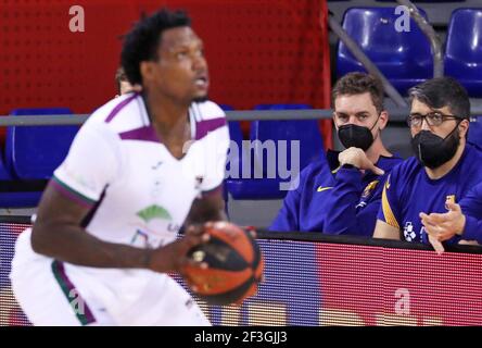 Barcelone, Espagne. 16 mars 2021. 16 mars 2021, Barcelone, Catalogne, Espagne: Pau Gasol pendant le match entre le FC Barcelone et Unicaja Malaga, correspondant à la semaine 25 de la Liga Endesa, joué au Palau Blaugrana. Photo: JGS/Cormon Press crédit: CORMON PRESS/Alamy Live News Banque D'Images