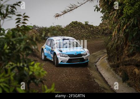 07 MOURA Ricardo (prt), COSTA Antonio (prt), FORD FIESTA R5, action lors du rallye européen CER Açores 2018, du 22 au 24 mars, à Ponta Delgada Portugal - photo Jorge Cunha / DPPI Banque D'Images