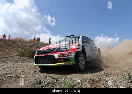 03 HERCZIG Norbert (hun), FERENCZ Ramon (hun), SKODA FABIA R5, action pendant le Championnat européen de rallye 2018 - Rallye Acropolis de GRECE, du 1er au 3 juin à Lamia - photo Alexandre Guilleraumot / DPPI Banque D'Images