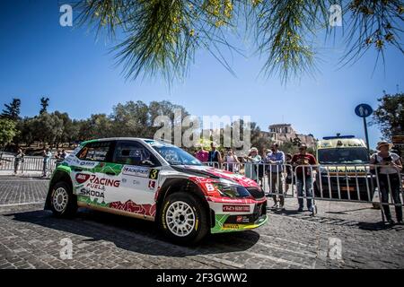 03 HERCZIG Norbert (hun), FERENCZ Ramon (hun), SKODA FABIA R5, action pendant le Championnat européen de rallye 2018 - Rallye Acropolis de GRECE, du 1er au 3 juin à Lamia - photo Gregory Lenmand / DPPI Banque D'Images
