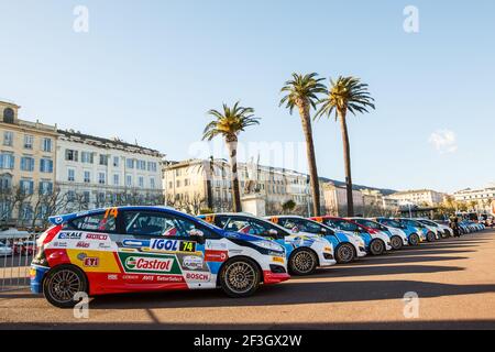 74 BANAZ BUGRA (TUR), ERDENER Burak (TUR), FORD FIESTA, CASTROL FORD TEAM TURKIYE action 67 DEVINE Callum (IRL), MORIARTY Keith (IRL), FORD FIESTA 70 HOLDER David (NZL), Jason FARMER (NZL), FORD FIESTA, FERS, DÉTENTEUR de la voiture de RALLYE 2018, WRC LORS du championnat du monde Rallye Tour de Corse du 5 au 8 avril à Ajaccio, France - photo Antonin Vincent / DPPI Banque D'Images