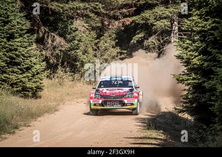 03 HERCZIG Norbert (hun), FERENCZ Ramon (hun), SKODA FABIA R5, action pendant le Championnat européen de rallye 2018 - Rallye Acropolis de GRECE, du 1er au 3 juin à Lamia - photo Gregory Lenmand / DPPI Banque D'Images