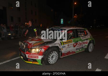 03 Herczig Norbert, Ferencz Ramon, HUN/HUN, MOL Racing Team, Skoda Fabia R5, Action au cours du rallye européen 2018 rassemblement ERC Barum, du 24 au 26 août, à Zlin, République Tchèque - photo Alexandre Guillaumot / DPPI Banque D'Images