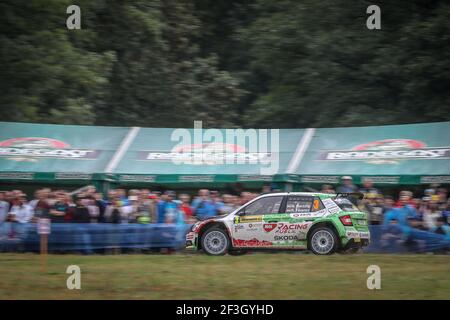 03 Herczig Norbert, Ferencz Ramon, HUN/HUN, MOL Racing Team, Skoda Fabia R5, Action au cours du rallye européen 2018 rassemblement ERC Barum, du 24 au 26 août, à Zlin, République Tchèque - photo Alexandre Guillaumot / DPPI Banque D'Images