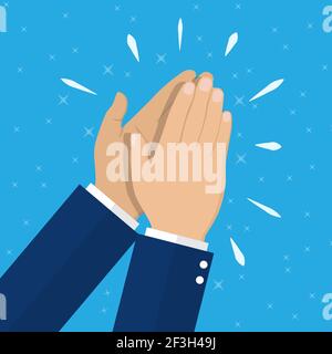 Les mains humaines applaudissent. Les mains applaudissent. Illustration vectorielle de style plat Illustration de Vecteur