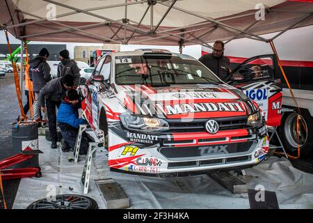 14 CIAMIN Nicolas, ROCHE Yannick , Volkswagen Polo , paddock pendant le championnat de rallye français 2019, Rallye du Touquet du 14 au 16 mars au Touquet, France - photo Gregory Lenormand / DPPI Banque D'Images