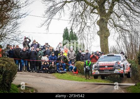 14 CIAMIN Nicolas, ROCHE Yannick , Volkswagen Polo , action pendant le championnat de rallye français 2019, Rallye du Touquet du 14 au 16 mars au Touquet, France - photo Gregory Lenormand / DPPI Banque D'Images
