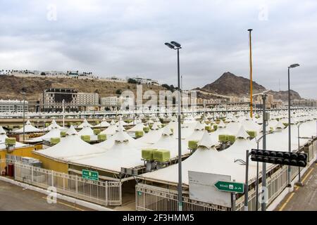 Tente ville de mina, makkah, arabie saoudite Banque D'Images