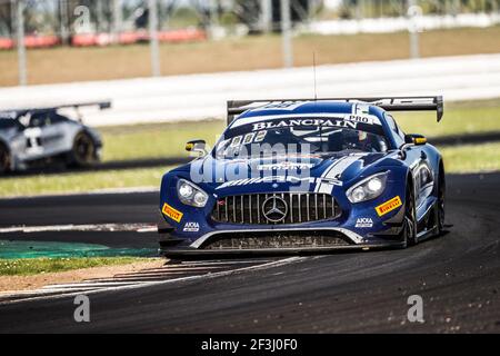 Tristan Vautier, Adam Christodoulou, Raffaele Marciello Mercedes-AMG Team Akka ASP Mercedes-AMG GT3, actino pendant la série Blancpain GT, à Silverstone, 2018, Grande-Bretagne, du 18 au 20 mai - photo Antonin Vincent / DPPI Banque D'Images