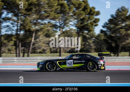 42 LEVENTIS Nick, (GBR), WILLIAMSON Lewis, (GBR), Stakka Racing Mercedes AMG GT3, action pendant le jour d'essai Blancpain GT Series Endurance Cup au Castellet du 13 au 14 mars 2018 - photo Marc de Mattia / DPPI Banque D'Images