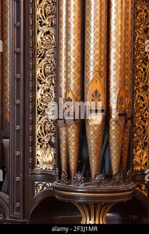 Orgues dans le Grand Hall, St Georges Hall à Liverpool, Merseyside, Angleterre, Royaume-Uni | architecte : Sir Charles Cockerell | Banque D'Images