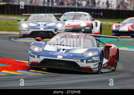 68 HAND Joey (usa), MULLER Dirk (deu), BOURDAIS Sébastien (FRA), Ford GT Team Ford Chip Ganassi équipe USA, action pendant la course de 24 heures du Mans 2018, du 16 au 17 juin sur le circuit du Mans, France - Xavi Bonilla / DPPI Banque D'Images