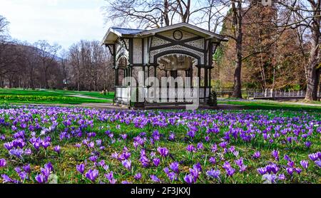 Les crocodiles dans les jardins du spa Baden Baden Germany, Europe Banque D'Images