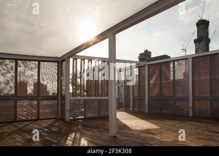 L'ETFE toit et l'espace d'exposition, Skyroom Banque D'Images