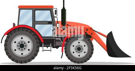 Icône rouge tracteur bulldozer Illustration de Vecteur