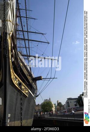 VOILE - PATRIMOINE - 16/05/2005 - GREENWICH (UK) - PHOTO : WENDY JOHNSON / GARY BLAKE PHOTOMARINE / DPPI CLIPPER CUTTY SARK - ELLE A ÉTÉ DÉTRUITE PAR UN INCENDIE PENDANT LA NUIT 20/05/2007 - ELLE A ÉTÉ LANCÉE LE 22/11/1869 Banque D'Images