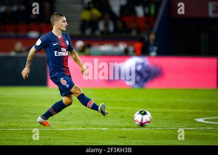 Marco Verratti du PSG en action pendant le championnat de France Ligue 1 match de football entre Paris Saint-Germain et COMME Saint-Etienne le 14 septembre 2018 au stade du Parc des Princes à Paris, France - photo Geoffroy Van Der Hasselt / DPPI Banque D'Images