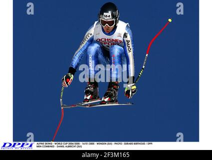 SKI ALPIN - COUPE DU MONDE 2004/2005 - 14/01/2005 - WENGEN (SUI) - PHOTO : GERARD BERTHOUD / DPPI HOMMES COMBINÉS - DANIEL ALBRECHT (SUI) Banque D'Images