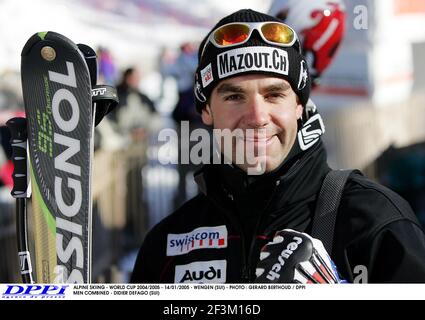 SKI ALPIN - COUPE DU MONDE 2004/2005 - 14/01/2005 - WENGEN (SUI) - PHOTO : GERARD BERTHOUD / DPPI HOMMES COMBINÉS - DIDIER DEFAGO (SUI) Banque D'Images