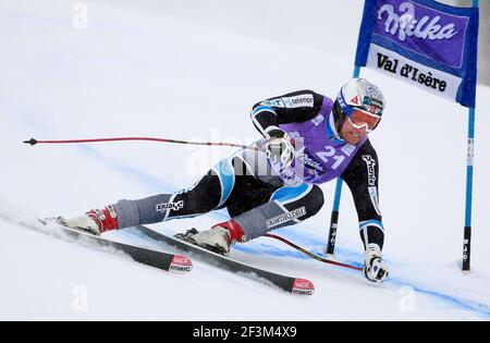 SKI ALPIN - COUPE DU MONDE 2009/2010 - VAL D'ISÈRE (FRA) - 12/12/2009 - PHOTO : GERARD BERTHOUD / DPPISUPER G MEN - AKSEL LUND SVINDAL (NOR) Banque D'Images