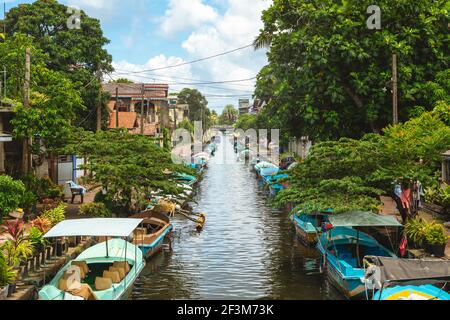 Canal de Hamilton, alias canal hollandais, à negombo, sri lanka, reliant Puttalam à Colombo Banque D'Images