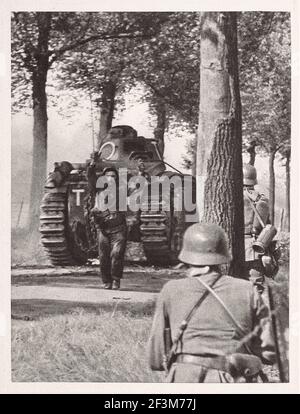 La période de la Seconde Guerre mondiale de la propagande allemande. Bataille de France. Remise de la vis du réservoir français. 1940 Banque D'Images