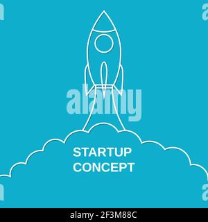 Démarrer le concept de style plat. Illustration de Vecteur