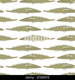 Crocodile drôle, motif sans couture Illustration de Vecteur