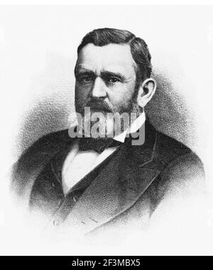 Portrait du président Ulysses S. Grant. Ulysses S. Grant (1822 – 1885) était un soldat et un homme politique américain qui a servi comme le 18e président de la Banque D'Images