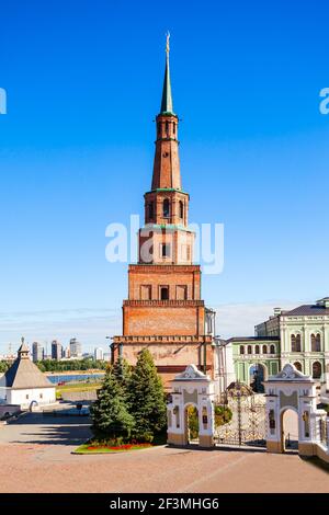 Tour Suyumbike aussi appelée la mosquée de Khans du Kremlin de Kazan en Russie. Soyembika les plus familiers de la tour Landmark et symbole architectural de Ka Banque D'Images