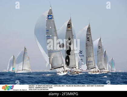 VOILE - 07 BREITLING MEDCUP - COPA DEL REY - PALMA DE MAJORQUE (ESP) - 30/07/2007 AU 04/08/2007 PHOTO : HEINRICH HECHT / DPPI TP52 ILLUSTRATION DE LA FLOTTE Banque D'Images