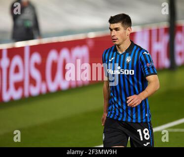 Madrid, Espagne. 16 mars 2021. Ruslan Malinovskyi (Atalanta Bergame) lors du match de 16 secondes de la Ligue des champions de l'UEFA entre Real Madrid et Atalanta Bergame à la ville sportive de Valdebebas à Madrid.(score final; 3 pour 1 pour Real Madrid, se qualifiant dans un global de la cravate 4-1) (photo de Manu Reino/SOPA Images/Sipa USA) crédit : SIPA USA/Alamy Live News Banque D'Images