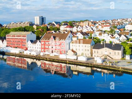 Vagen vue panoramique aérienne de la vieille ville de Stavanger, Norvège. Stavanger est une ville et une municipalité située en Norvège. Banque D'Images