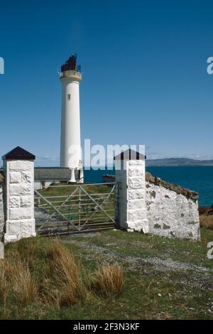 Phare de Rhuval sur la baie d'Islay, dans les Hébrides intérieures de Scotlands Banque D'Images