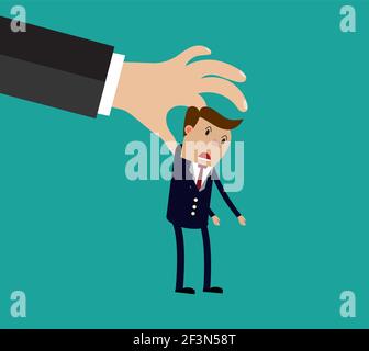 Big hand holding businessman Illustration de Vecteur